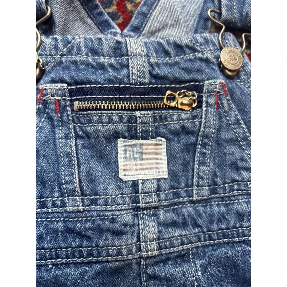 Polo Jeans Co Ralph Lauren 3-6 Months Overalls Denim American Flag